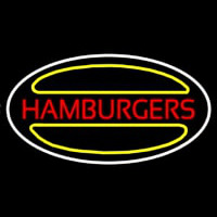 Hamburgers Logo Oval Neon Skilt