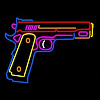 Hand Gun Neon Skilt
