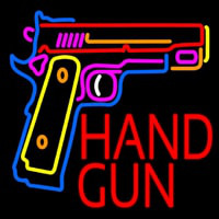 Hand Gun Neon Skilt
