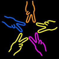 Hands Peace Neon Skilt