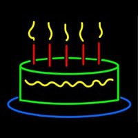 Happy Birthday Cake Neon Skilt