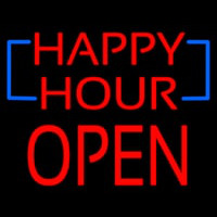 Happy Hour Block Open Neon Skilt