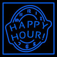 Happy Hour Blue Neon Skilt