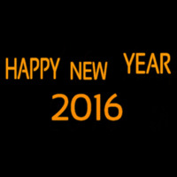 Happy New Year 2016 Neon Skilt