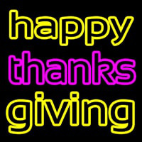 Happy Thanksgiving 1 Neon Skilt