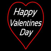 Happy Valentines Day Heart Logo Neon Skilt