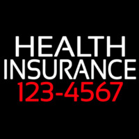 Health Insurance With Phone Number Neon Skilt
