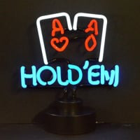Hold Em Poker Desktop Neon Skilt