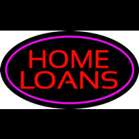 Home Loans Oval Pink Neon Skilt