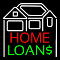 Home Loans With Home Logo Neon Skilt