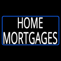 Home Mortgage With White Blue Border Neon Skilt