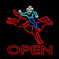 Horse Riding Open Neon Skilt