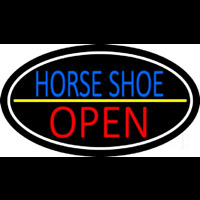 Horseshoe Open With Border Neon Skilt