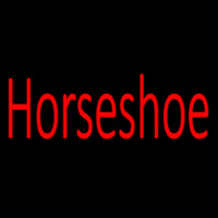 Horseshoe Red Neon Skilt