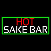 Hot Sake Bar With Green Border Neon Skilt