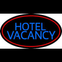 Hotel Vacancy With Blue Border Neon Skilt