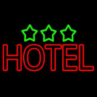 Hotel With Stars Neon Skilt