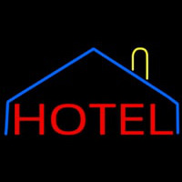 Hotel With Symbol Neon Skilt