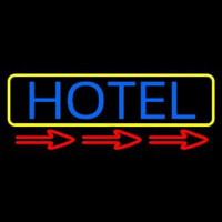 Hotel With Yellow Border Neon Skilt