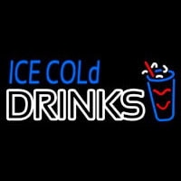 Ice Cold Drinks Neon Skilt