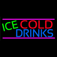 Ice Cold Drinks Neon Skilt