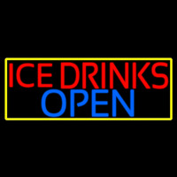 Ice Cold Drinks Open Neon Skilt