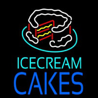 Ice Cream Cakes In Neon Skilt