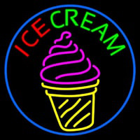 Ice Cream Cone Image Neon Skilt