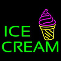 Ice Cream Cone Image Neon Skilt