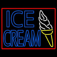 Ice Cream Cone In Between Neon Skilt