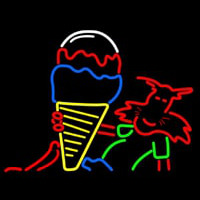 Ice Cream Logo Neon Skilt