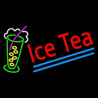 Ice Tea Blue Line Logo Neon Skilt