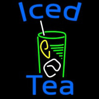 Iced Tea With Glass Neon Skilt