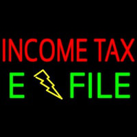 Income Ta  E File Neon Skilt