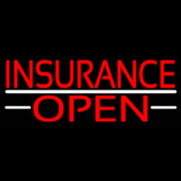 Insurance Open White Line Neon Skilt