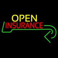 Insurance Open With Arrow Neon Skilt