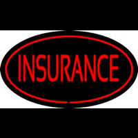 Insurance Oval Red Neon Skilt