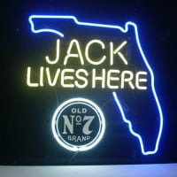 Jack Daniels Jack Lives Florida Whiskey Øl Bar Åben Neon Skilt