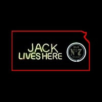 Jack Daniels Jack Lives Here Kansas Neon Skilt