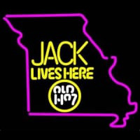 Jack Daniels Jack Lives Here Missouri Whiskey Neon Skilt