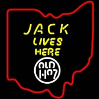 Jack Daniels Jack Lives Here Ohio Whiskey Neon Skilt