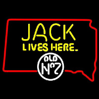 Jack Daniels Jack Lives Here South Dakota Whiskey Neon Skilt