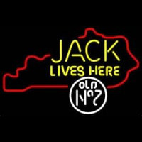 Jack Daniels Jack Lives here Kentucky Whiskey Neon Skilt