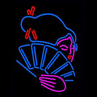 Japanese Girl With Fan Neon Skilt