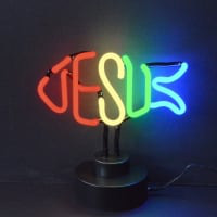 Jesus Fish Desktop Neon Skilt