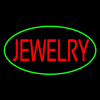 Jewelry Block Oval Green Neon Skilt