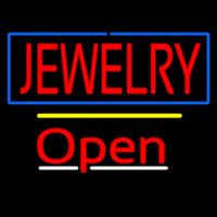 Jewelry Blue Border Open Yellow Line Neon Skilt