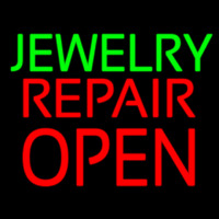Jewelry Repair Block Open Neon Skilt