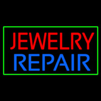 Jewelry Repair Green Rectangle Neon Skilt