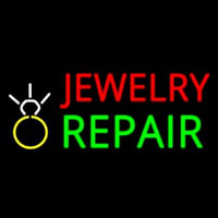 Jewelry Repair Logo Block Neon Skilt